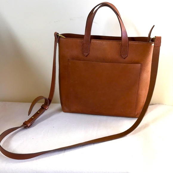 Madewell Bags Madewell Small Transport Tote Brown Leather Zip Top Cross Body Strap Beauty